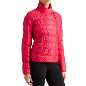 Athleta Red Downalicious Down Quilted Puffer Jacket Coat - S - Like New!